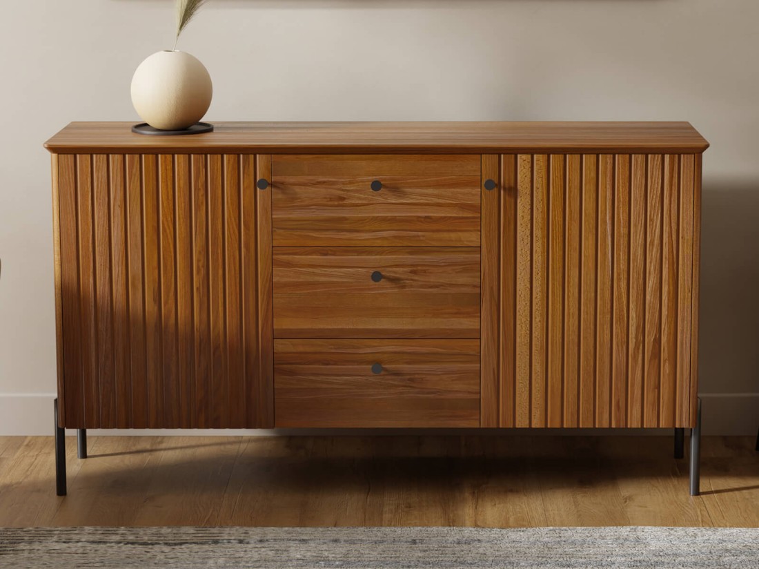 Bükkfa komód Lamelo 3S2D Rusztikus tölgy