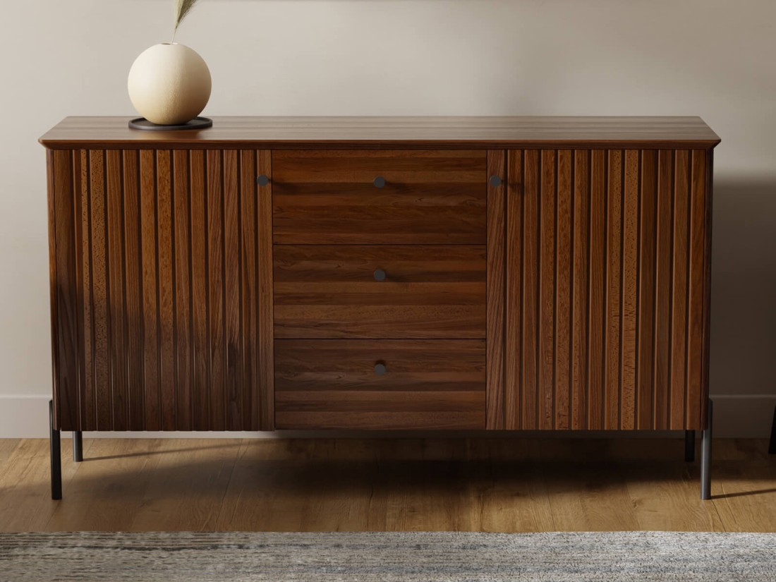 Bükkfa komód Lamelo 3S2D Diófa