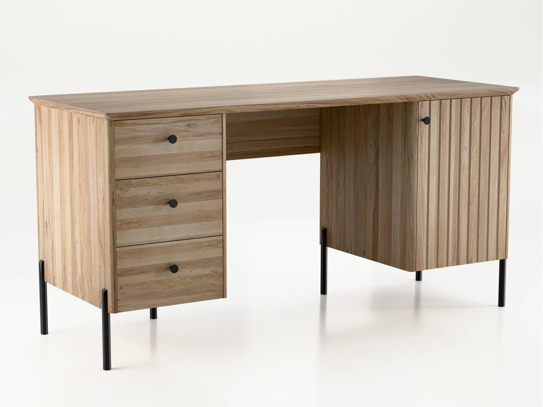 Fa íróasztal bükkfából Lamelo, Bükk natúr