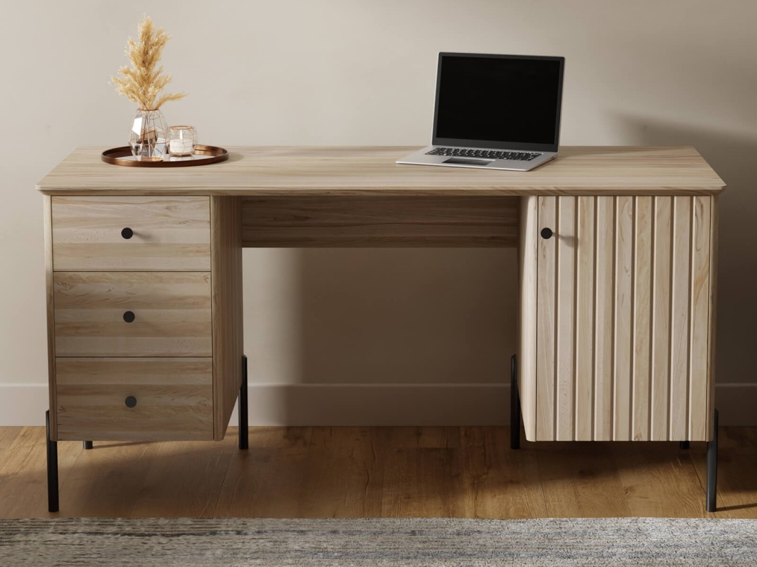 Fa íróasztal bükkfából Lamelo, Bükk natúr