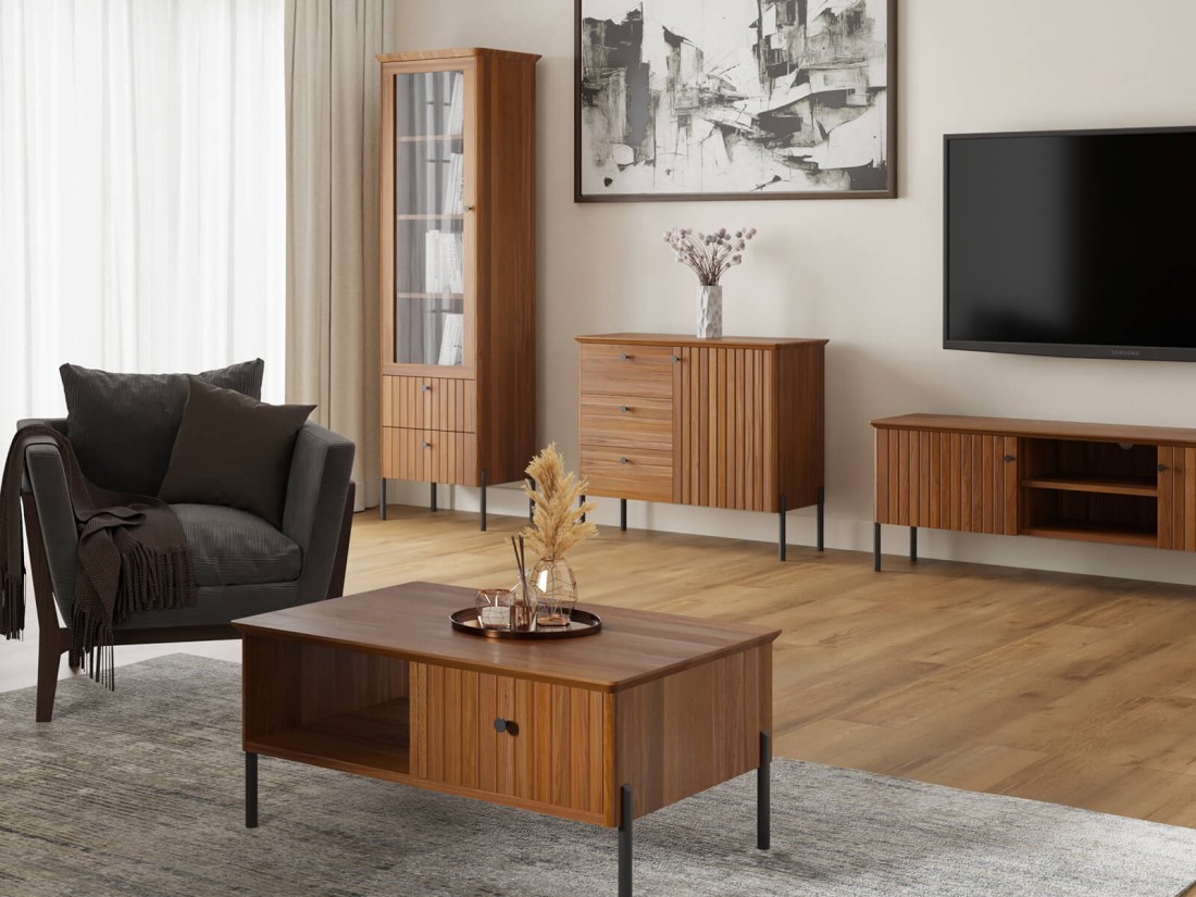 Bükkfa dohányzóasztal Lamelo, Rusztikus tölgy