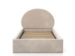 Kárpitozott gyerekágy 90x200 as konténerrel és kerettel, bézs színű Velvet Kids Line 2 Nyúl