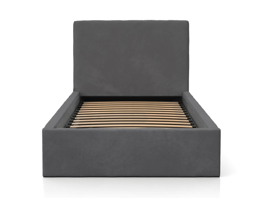 Kárpitozott gyerekágy 90x200 as konténerrel és kerettel, grafit színű Velvet Kids Line 4