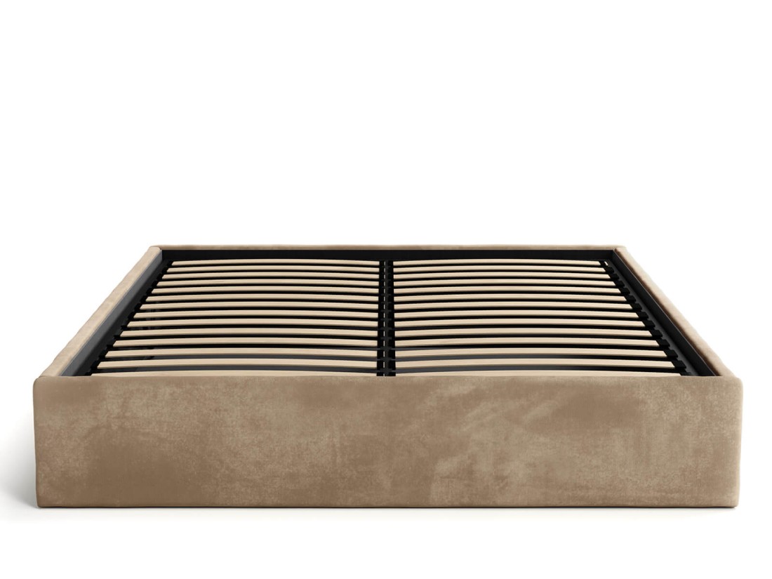 Kárpitozott ágy tárolóhellyel 180x200 fejtámla nélkül  BOX Line Barna Velvet