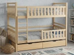 Fából készült emeletes ágy fiókokkal 90x200cm P4S fenyő
