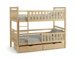 Fából készült emeletes ágy fiókokkal 90x200cm P4S fenyő