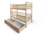 Fából készült emeletes ágy fiókokkal 90x200cm P4S fenyő