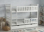 Fából készült emeletes ágy fiókokkal 90x200cm P4S fehér