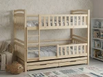 Fából készült emeletes ágy 3 fő részére fiókokkal 90x200 P3S fenyő