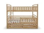 Fából készült emeletes ágy 3 fő részére fiókokkal 90x200 P3S fenyő