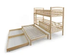 Fából készült emeletes ágy 3 fő részére fiókokkal 90x200 P3S fenyő
