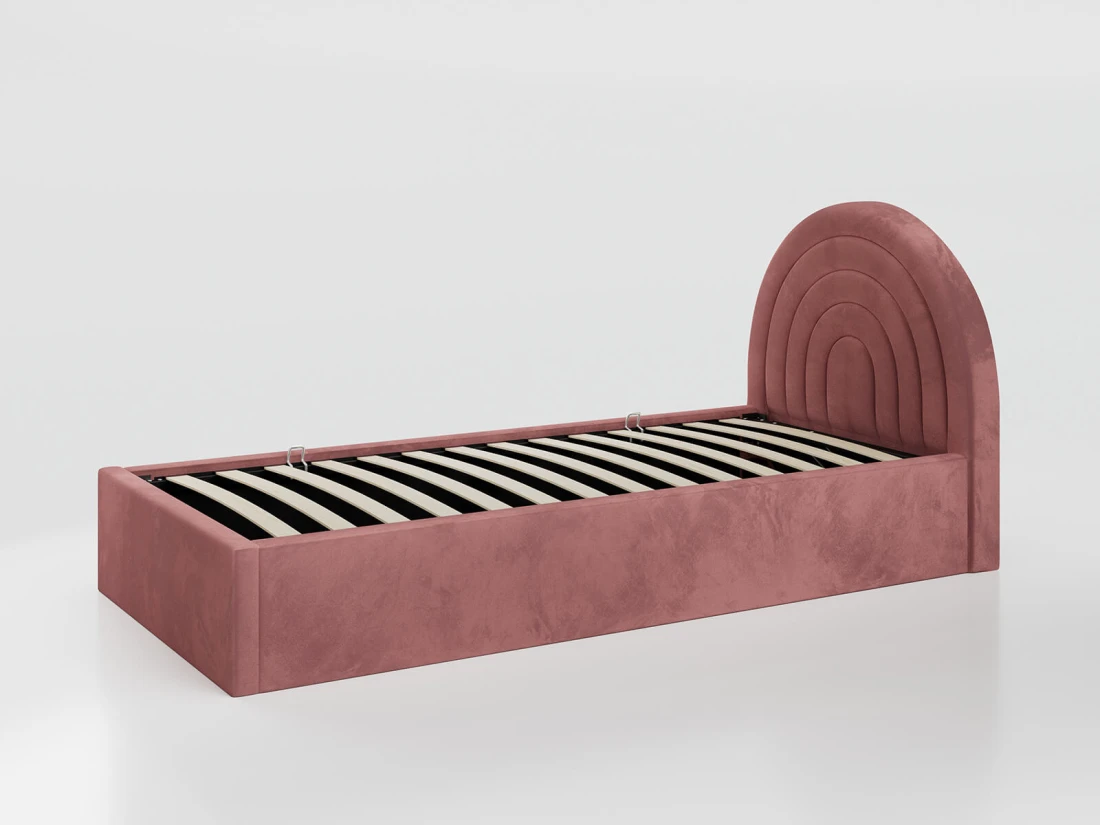 Kárpitozott gyerekágy 90x200-as konténerrel és kerettel, rózsaszín Bluvel 52 Kids Line 5 Szivárvány