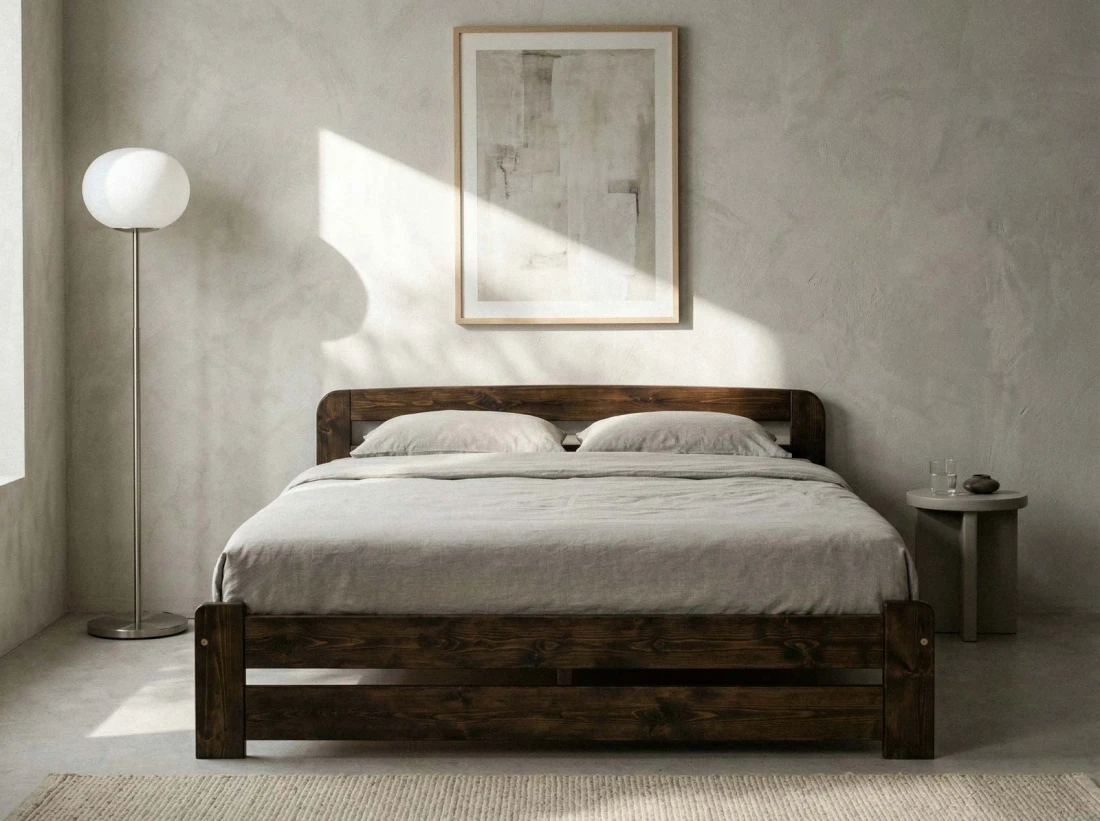 Fenyő ágy 140x200 Sasa dió