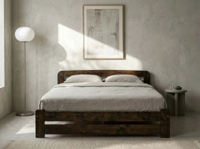 Fenyő ágy 140x200 Sasa dió