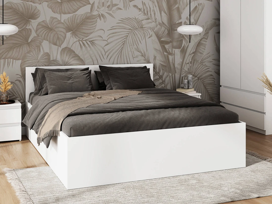 Ágy 120x200 emelhető fémkerettel és tárolórekesszel DM1 fehér