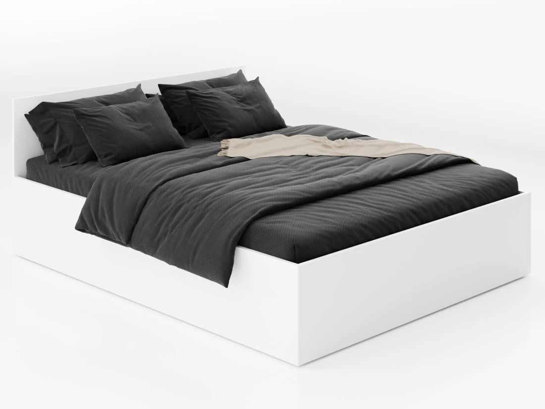 Ágy 160x200 emelhető fémkerettel és tárolórekesszel DM1 fehér