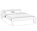 Fa ágy 160x200 Isao VitBed fenyő + Matrac 160x200 Heka