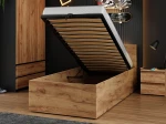Ágy 90x200 emelhető fémkerettel és tárolórekesszel DM1 tölgy craft