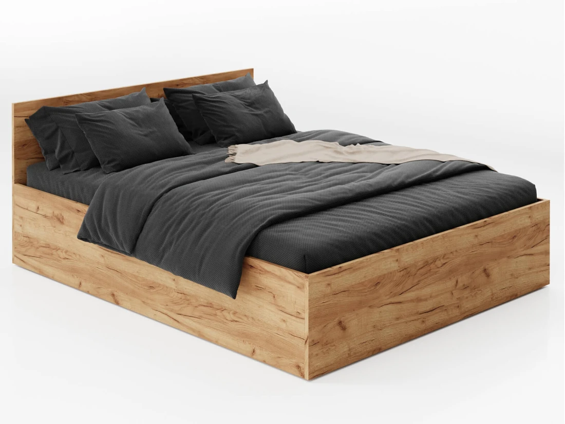 Ágy 180x200 emelhető fémkerettel és tárolórekesszel DM1 tölgy craft