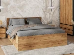 Ágy 180x200 emelhető fémkerettel és tárolórekesszel DM1 tölgy craft