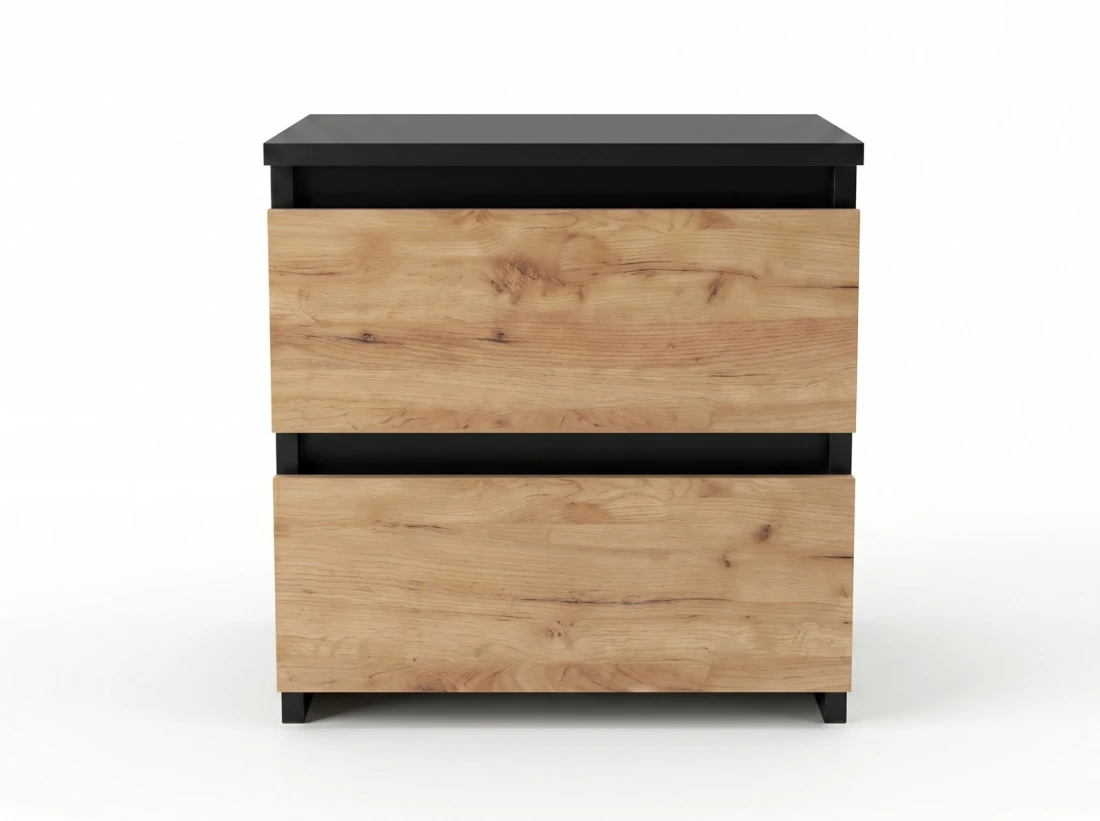 Éjjeliszekrény 2S 40x40 Fabio fekete + tölgy craft