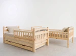 Fából készült emeletes ágy 3 fő részére fiókokkal 90x200 P3S fenyő
