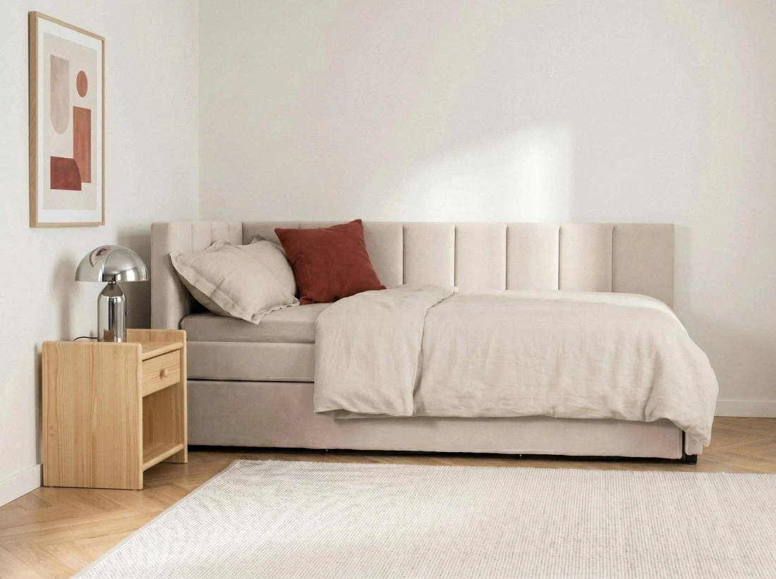 Kárpitozott kihúzható kétszemélyes kanapéágy 90x200 cm Dan Soro 21