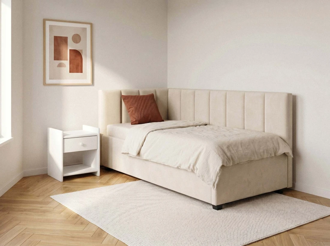 Kárpitozott kihúzható kétszemélyes kanapéágy 90x200 cm Dan Bluvel 22