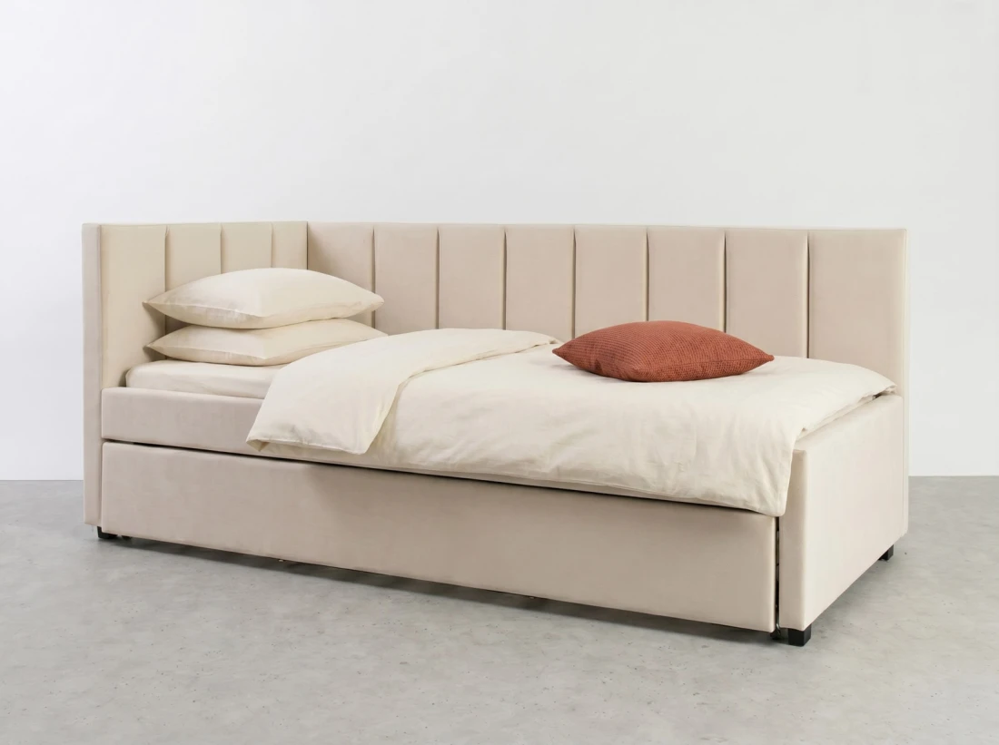 Kárpitozott kihúzható kétszemélyes kanapéágy 90x200 cm Dan Bluvel 22