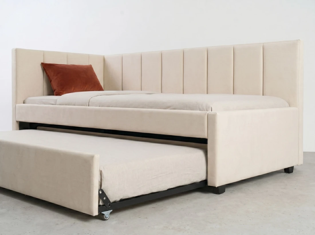 Kárpitozott kihúzható kétszemélyes kanapéágy 90x200 cm Dan Bluvel 22