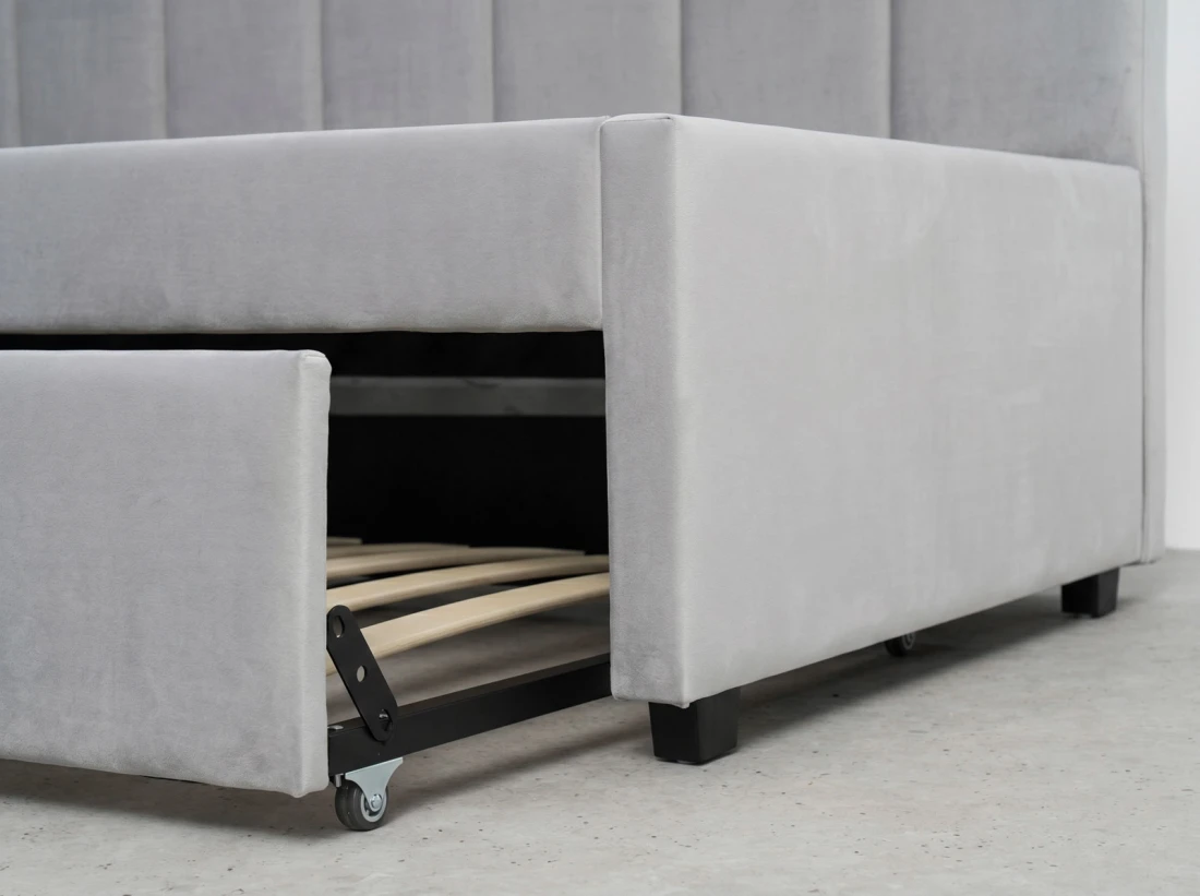Kárpitozott kihúzható kétszemélyes kanapéágy 90x200 cm Dan Bluvel 03