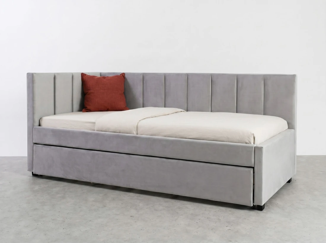 Kárpitozott kihúzható kétszemélyes kanapéágy 90x200 cm Dan Bluvel 03