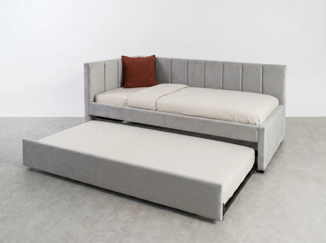 Kárpitozott kihúzható kétszemélyes kanapéágy 90x200 cm Dan Bluvel 03