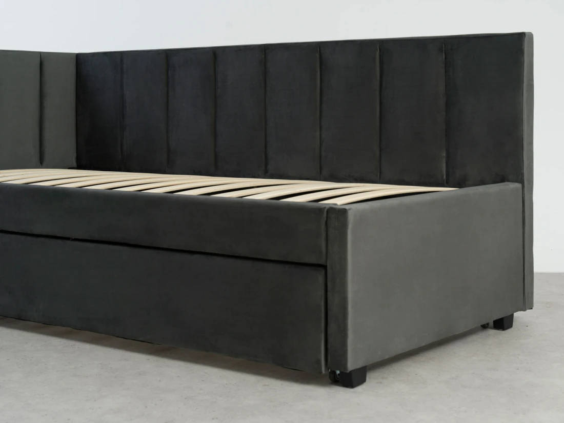 Kárpitozott kihúzható kétszemélyes kanapéágy 90x200 cm Dan Bluvel 18