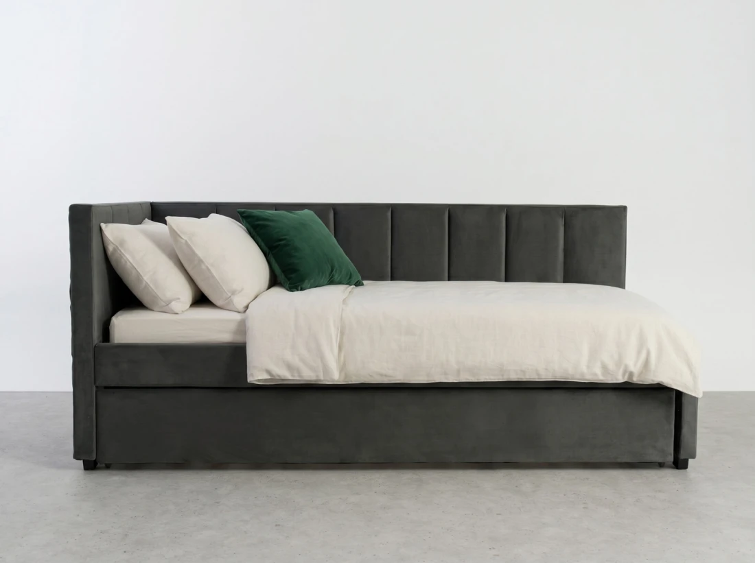 Kárpitozott kihúzható kétszemélyes kanapéágy 90x200 cm Dan Bluvel 18