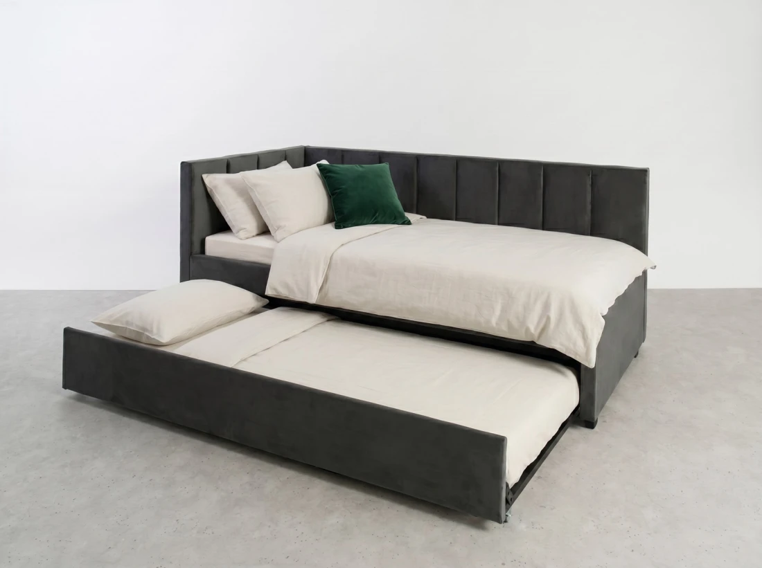 Kárpitozott kihúzható kétszemélyes kanapéágy 90x200 cm Dan Bluvel 18