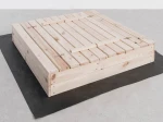 Fa homokozó fedéllel 120×120 cm – kezeletlen