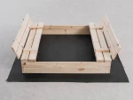 Fa homokozó fedéllel 120×120 cm – kezeletlen