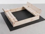 Fa homokozó fedéllel 120×120 cm – kezeletlen