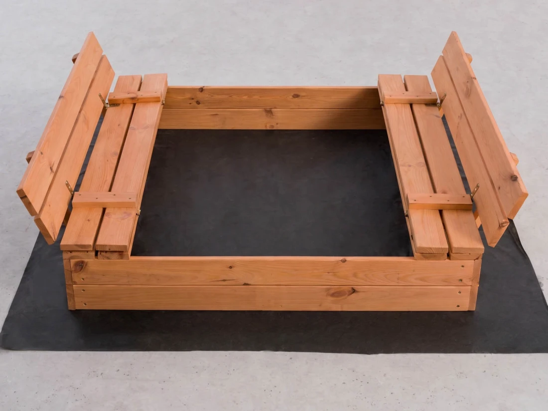 Fa homokozó fedéllel 120×120 cm – impregnált