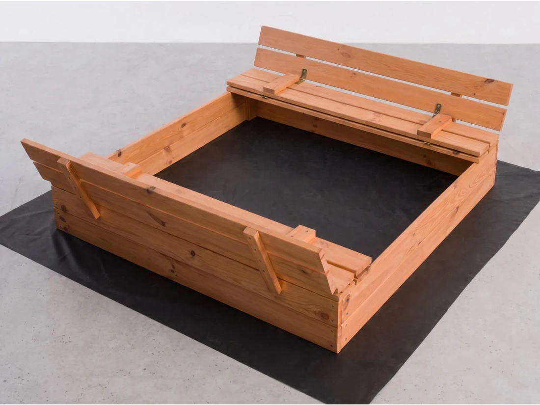 Fa homokozó fedéllel 120×120 cm – impregnált