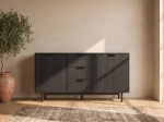 Komód fiókokkal és ajtókkal 3S2D 140 cm Riff fekete