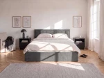 Kárpitozott ágy tárolóhellyel TOP line 9 Bluvel 18 160x200 Grafit