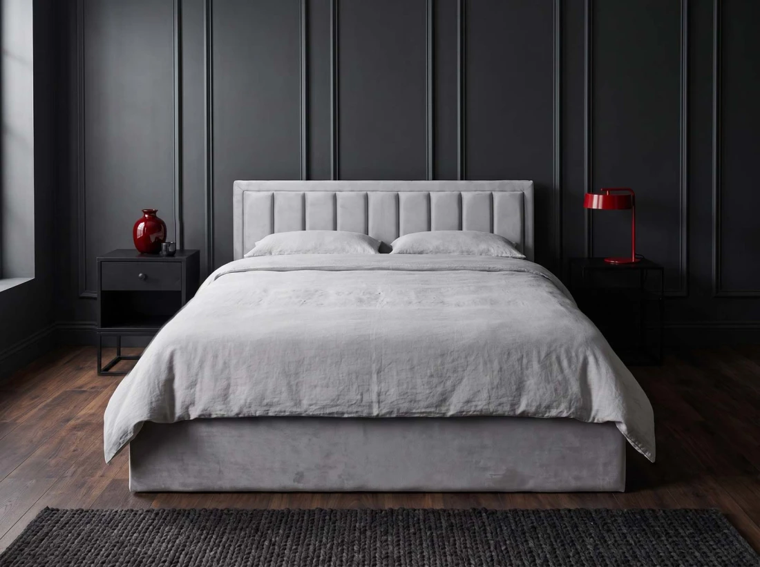 Kárpitozott ágy tárolóhellyel TOP line 9 Bluvel 03 180x200 Szürke