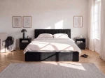 Kárpitozott ágy tárolóhellyel TOP line 9 Bluvel 19 160x200 Fekete
