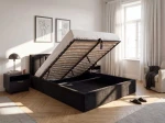 Kárpitozott ágy tárolóhellyel TOP line 9 Bluvel 19 160x200 Fekete