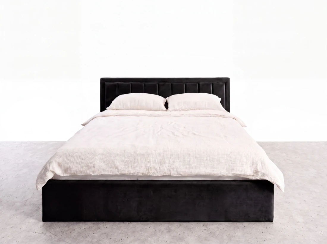 Kárpitozott ágy tárolóhellyel TOP line 9 Bluvel 19 180x200 Fekete