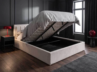 Kárpitozott ágy tárolóhellyel TOP line 9 Bluvel 22 120x200 Bézs