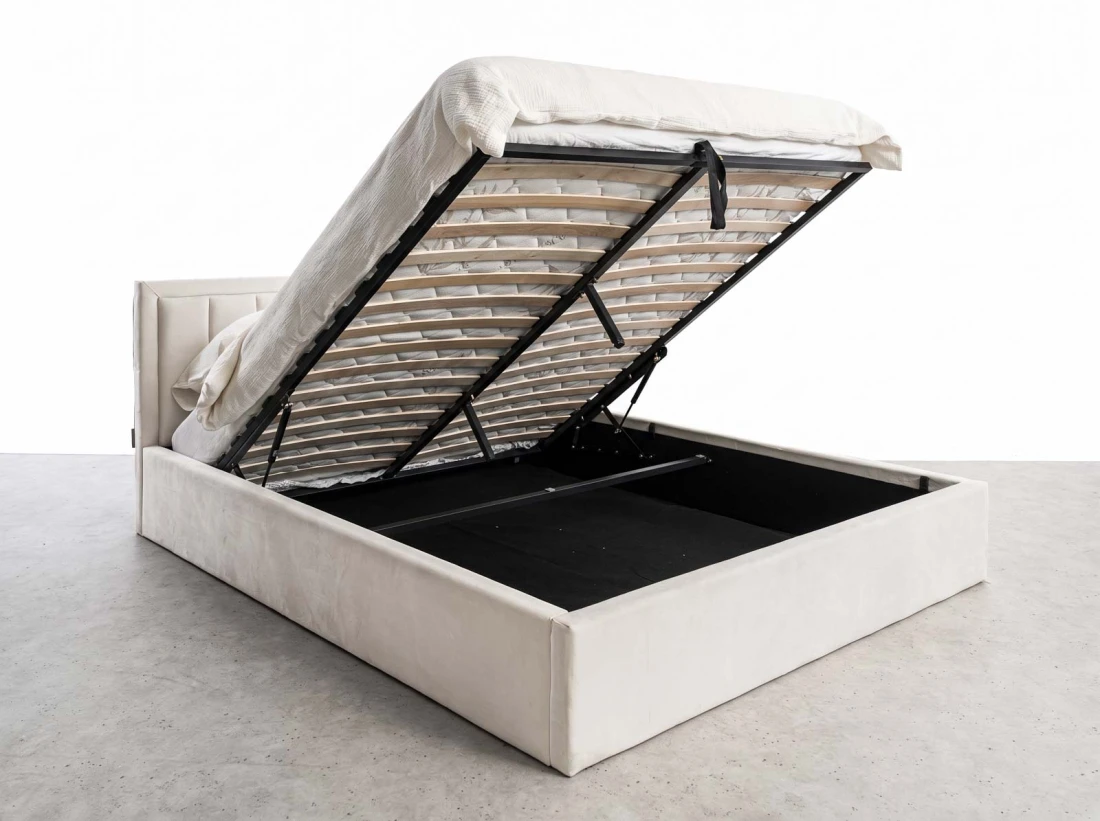 Kárpitozott ágy tárolóhellyel TOP line 9 Bluvel 22 140x200 Bézs