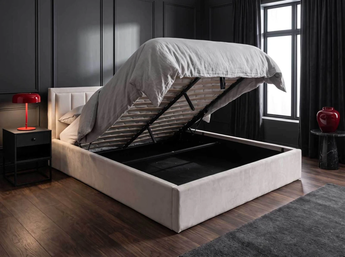 Kárpitozott ágy tárolóhellyel TOP line 9 Bluvel 22 160x200 Bézs